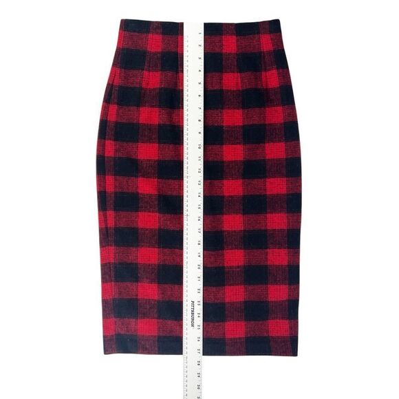 L’ecole Des Femmes Audrey Horne Red Plaid Pencil Skirt Size 0 - Picture 5 of 9